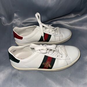 Gucci White and Red Sneakers